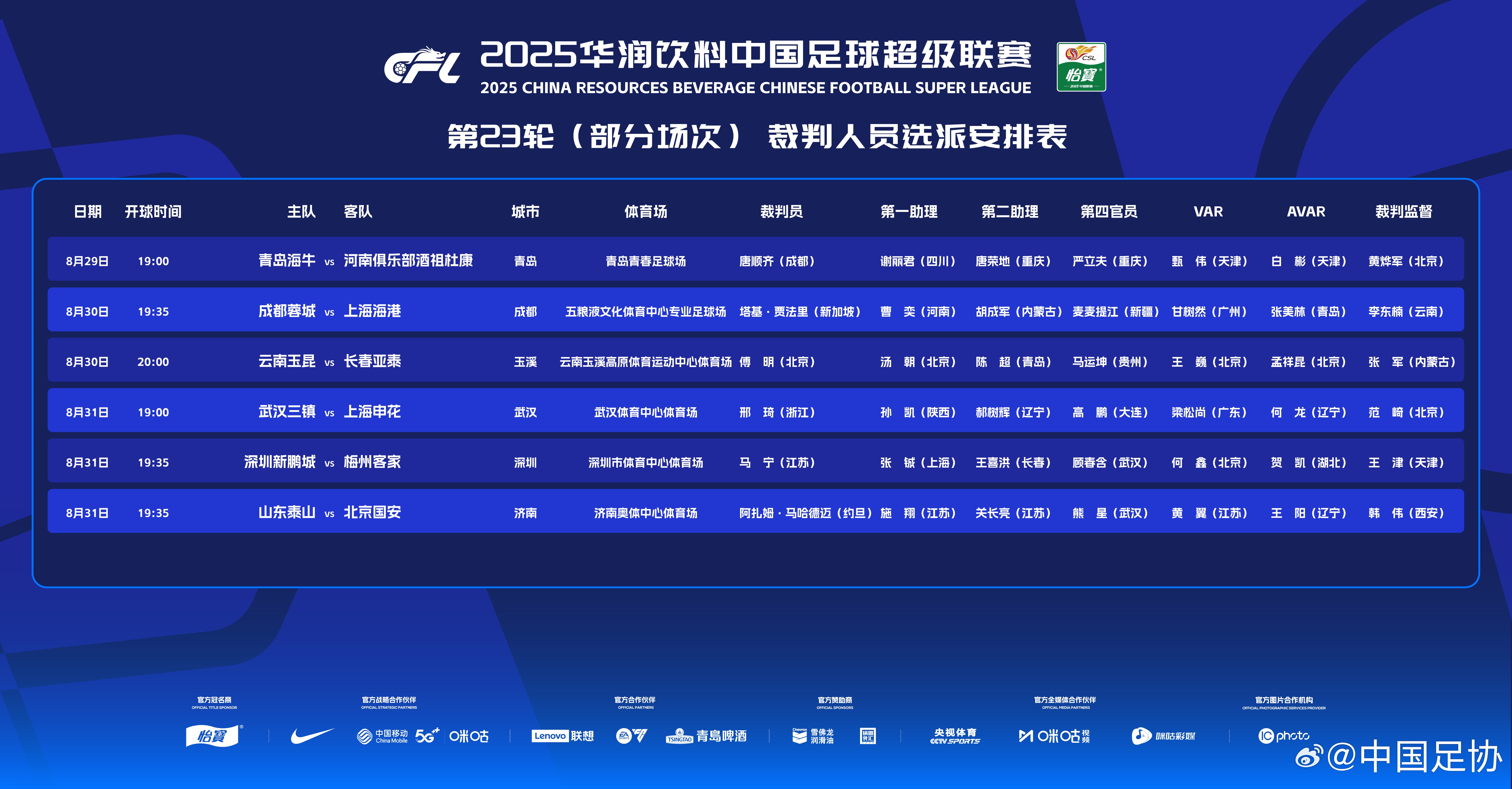 Baccara Gaming-官方：新加坡裁判执法蓉城vs海港，约旦裁判执法泰山vs国安